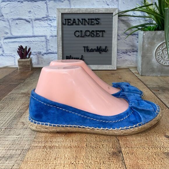 Paloma Blue Bow Suede Espadrilles Flats - Picture 10 of 12